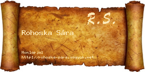 Rohoska Sára névjegykártya